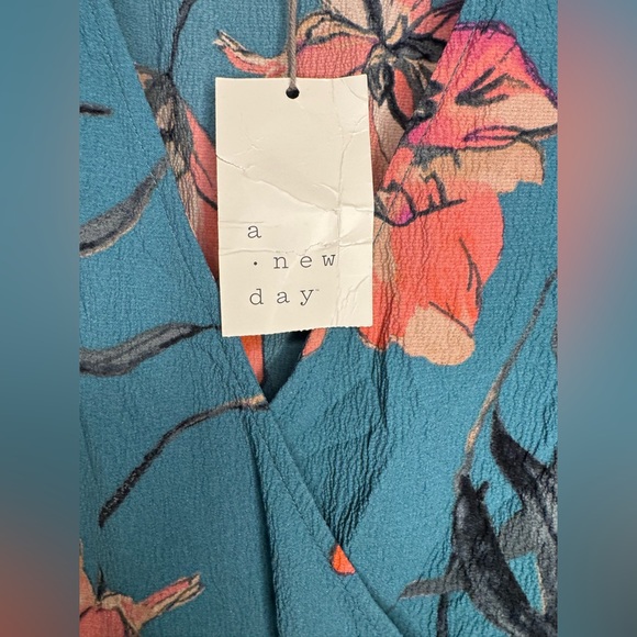 a new day Teal Floral Midi Dress with Pink Accents - Picture 3 of 5